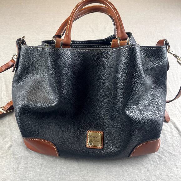 Dooney & Bourke Pebble Grain Brenna Satchel Bag Black Brown